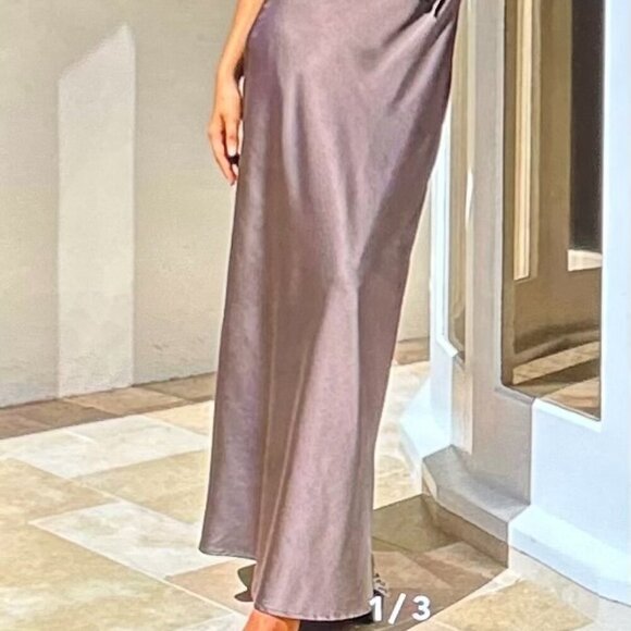 Peppermayo Satin Maxi Dress in Bronze Color Size S - Picture 3 of 14